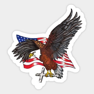 American Eagle with Cross Sticker